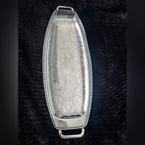 Vintage oval silver plated Queen Anne serving tray